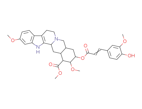 Molecular Structure of 35440-49-4 (METHYL-o-(4-HYDROXY-3-METHOXY-CINNAMOYL)RESERPATE			)