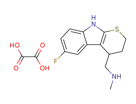 6-Fluoro-N-methyl-2,3,4,9-tetrahydrothiopyrano(2,3-b)indole-4-methylamine oxalate