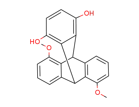Molecular Structure of 100466-92-0 (9,10-Dihydro-3,13-dimethoxy-9,10-<1',2'>benzenoanthracen-1,4-diol)