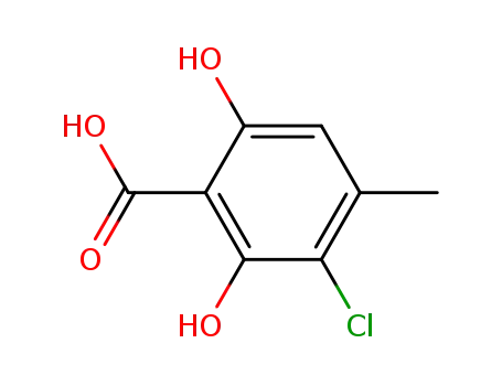Molecular Structure of 73855-52-4 (3-Chloro-4-methyl-2,6-dihydroxybenzoic acid)