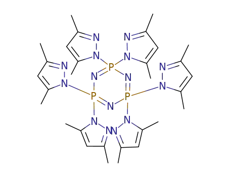 Molecular Structure of 74299-68-6 (2,2,4,4,6,6-hexakis(3,5-dimethyl-1H-pyrazol-1-yl)-1,3,5,2lambda~5~,4lambda~5~,6lambda~5~-triazatriphosphinine)