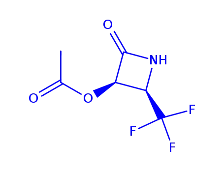 Molecular Structure of 740802-63-5 (2-Azetidinone,3-(acetyloxy)-4-(trifluoromethyl)-,(3R,4R)-rel-(9CI))