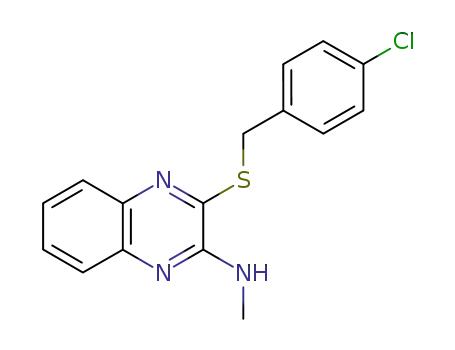 Molecular Structure of 73855-42-2 (3-[(4-Chlorobenzyl)thio]-N-methyl-2-quinoxalinamine)