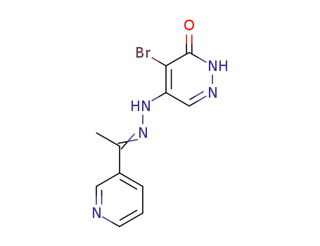 Molecular Structure of 7403-57-8 (4-bromo-5-{(2Z)-2-[1-(pyridin-3-yl)ethylidene]hydrazinyl}pyridazin-3(2H)-one)