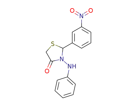 Molecular Structure of 74008-09-6 (3-anilino-2-(3-nitrophenyl)thiazolidin-4-one)