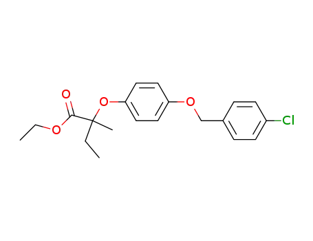 Molecular Structure of 71547-89-2 (ethyl 2-[4-[(4-chlorophenyl)methoxy]phenoxy]-2-methyl-butanoate)