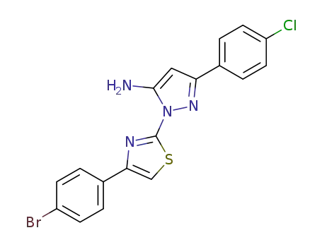 1H-Pyrazol-5-amine, 1-(4-(4-bromophenyl)-2-thiazolyl)-3-(4-chlorophenyl)-