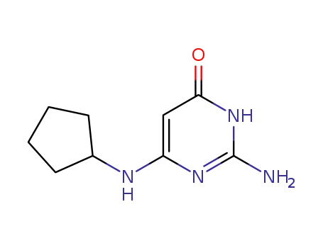Molecular Structure of 7400-24-0 (2-amino-6-(cyclopentylamino)pyrimidin-4(1H)-one)