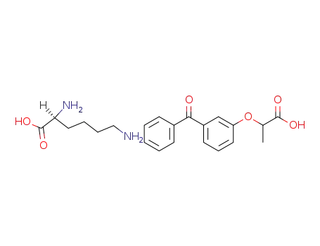 Molecular Structure of 74168-03-9 (2-(3-benzoylphenoxy)propanoic acid, (2S)-2,6-diaminohexanoic acid)