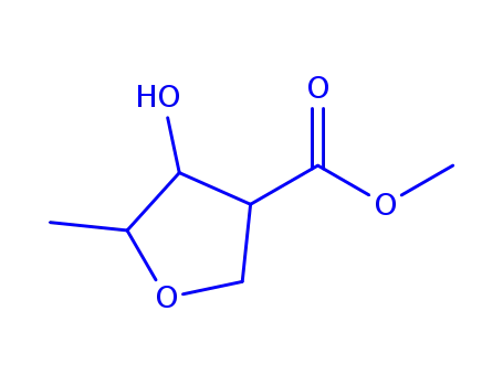 Molecular Structure of 74054-46-9 (3-Furancarboxylicacid,tetrahydro-4-hydroxy-5-methyl-,methylester,)
