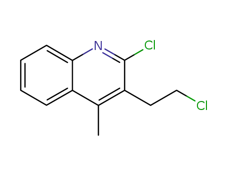 Molecular Structure of 62595-01-1 (Quinoline, 2-chloro-3-(2-chloroethyl)-4-methyl-)