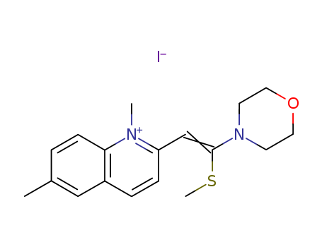 Quinolinium, 1, 6-dimethyl-2-[2-(methylthio)-2-(4-morpholinyl)ethenyl]-, iodide cas  74020-12-5