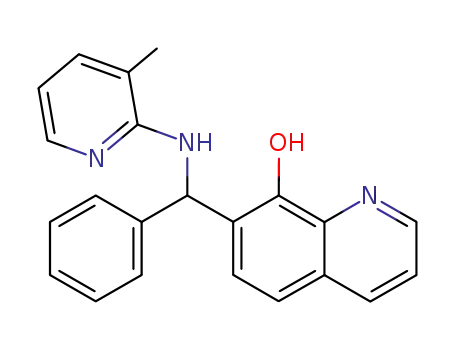 Molecular Structure of 73855-36-4 (7-{[(3-methylpyridin-2-yl)amino](phenyl)methyl}quinolin-8-ol)