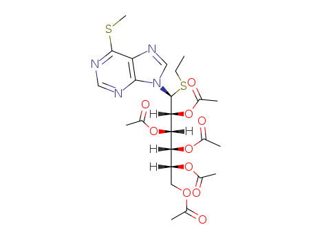 D-Glucitol,1-S-ethyl-1-C-[6-(methylthio)-9H-purin-9-yl]-1-thio-, 2,3,4,5,6-pentaacetate,(S)- (9CI) cas  74247-58-8