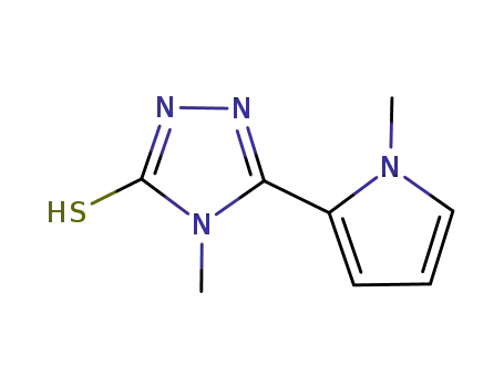 Molecular Structure of 741690-24-4 (4-Methyl-3-Mercapto-5-(N-Methylpyrrol-2-yl)-1,2,4-(4H)-triazole)