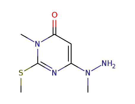 Molecular Structure of 7401-93-6 (3-methyl-6-(1-methylhydrazinyl)-2-(methylsulfanyl)pyrimidin-4(3H)-one)