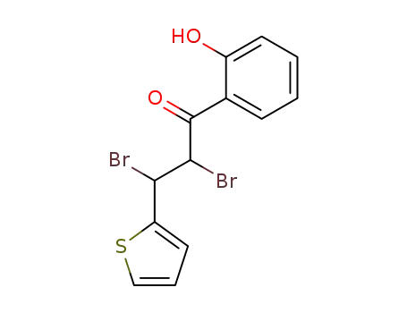 Molecular Structure of 7399-81-7 (2,3-dibromo-1-(2-hydroxyphenyl)-3-(thiophen-2-yl)propan-1-one)