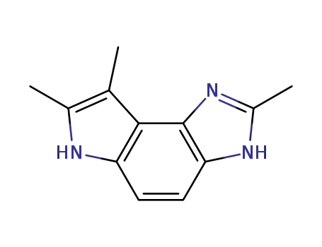 Molecular Structure of 73857-51-9 (Pyrrolo[3,2-e]benzimidazole, 1,6-dihydro-2,7,8-trimethyl- (9CI))
