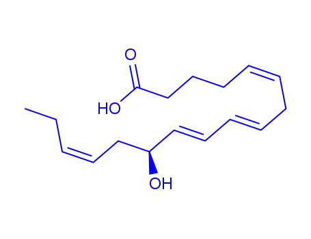 Molecular Structure of 74004-31-2 (12-hydroxy-5,8,10,14-heptadectetraenoic acid)