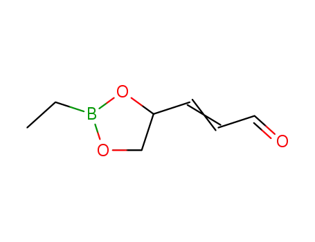 Molecular Structure of 64780-47-8 (2-Propenal, 3-(2-ethyl-1,3,2-dioxaborolan-4-yl)-, (S)-)