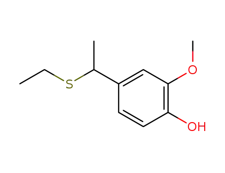 Molecular Structure of 7478-92-4 (4-[1-(ethylsulfanyl)ethyl]-2-methoxyphenol)