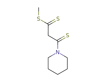 Molecular Structure of 74508-23-9 (1-Piperidinepropane(dithioic)  acid,  -bta--thioxo-,  methyl  ester)
