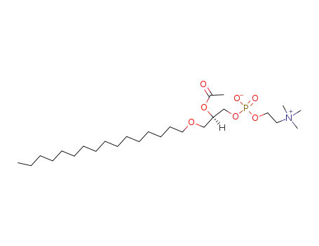 Molecular Structure of 74389-68-7 (1-O-HEXADECYL-2-ACETYL-SN-GLYCERO-3-PHOSPHOCHOLINE)