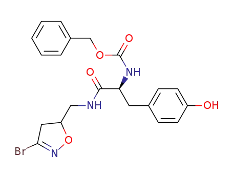 Molecular Structure of 744198-19-4 (Nalpha-[(benzyloxy)carbonyl]-N-[(3-bromo-4,5-dihydro-1,2-oxazol-5-yl)methyl]-L-tyrosinamide)