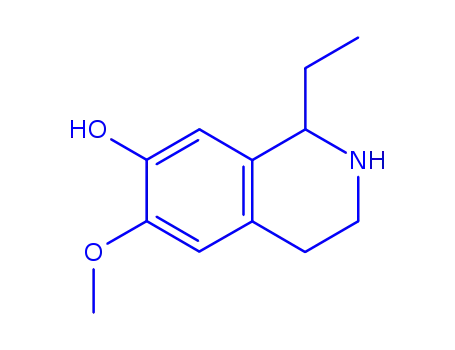 Molecular Structure of 744136-86-5 (7-Isoquinolinol,1-ethyl-1,2,3,4-tetrahydro-6-methoxy-(9CI))