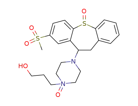 Molecular Structure of 74667-83-7 (3-{4-[8-(methylsulfonyl)-5-oxido-10,11-dihydrodibenzo[b,f]thiepin-10-yl]-1-oxidopiperazin-1-yl}propan-1-ol)