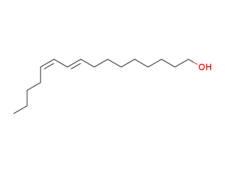 Molecular Structure of 63025-04-7 (9,11-Hexadecadien-1-ol, (Z,E)-)