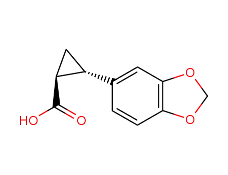 Molecular Structure of 7477-52-3 (2-(1,3-benzodioxol-5-yl)cyclopropanecarboxylic acid)