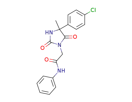 Molecular Structure of 744-93-4 (2-[4-(4-chlorophenyl)-4-methyl-2,5-dioxoimidazolidin-1-yl]-N-phenylacetamide)