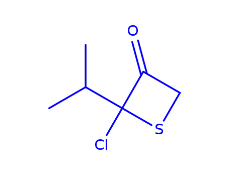 Molecular Structure of 74600-07-0 (3-Thietanone,  2-chloro-2-(1-methylethyl)-)