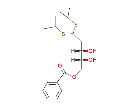 Molecular Structure of 7473-39-4 (2,3-dihydroxy-5,5-bis(propan-2-ylsulfanyl)pentyl benzoate (non-preferred name))