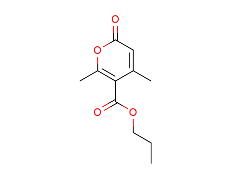 Molecular Structure of 7470-47-5 (propyl 2,4-dimethyl-6-oxo-pyran-3-carboxylate)