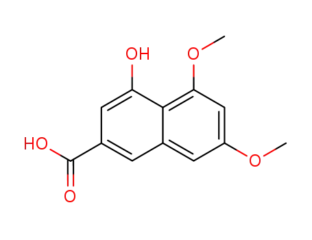 Molecular Structure of 77729-57-8 (4-hydroxy-5,7-dimethoxy-naphthalene-2-carboxylic acid)
