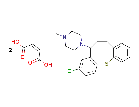 Molecular Structure of 74801-58-4 (1-(3-chloro-6,7-dihydro-5H-dibenzo[b,g]thiocin-5-yl)-4-methylpiperazine di[(2E)-but-2-enedioate])