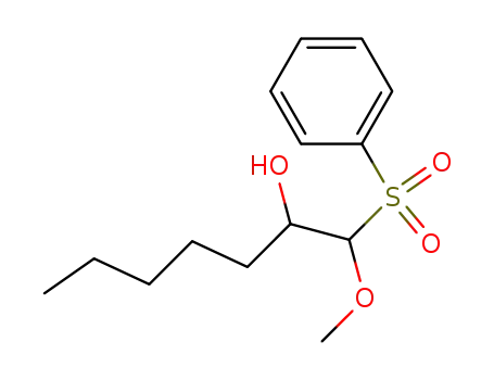 Molecular Structure of 89036-93-1 (2-Heptanol, 1-methoxy-1-(phenylsulfonyl)-)