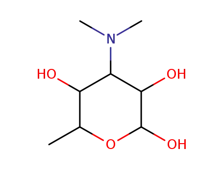 Molecular Structure of 7474-30-8 (3,6-dideoxy-3-(dimethylamino)hexopyranose)