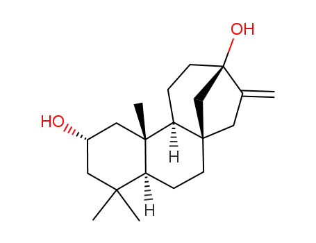 Molecular Structure of 74730-16-8 (Kaur-16-ene-2β,13-diol)