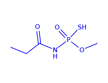 Phosphoramidothioic  acid,  (1-oxopropyl)-,  O-methyl  ester  (9CI)