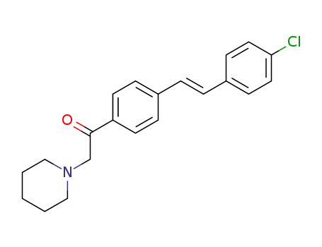 Molecular Structure of 7470-80-6 (1-[4-[2-(4-chlorophenyl)ethenyl]phenyl]-2-(1-piperidyl)ethanone)