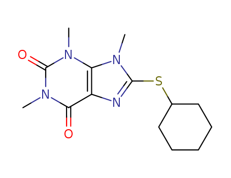 1H-Purine-2,6-dione,8-(cyclohexylthio)-3,9-dihydro-1,3,9-trimethyl- cas  7465-37-4