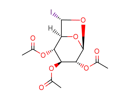 .beta.-D-Glucopyranose, 1,6-anhydro-6-C-iodo-, triacetate, (S)-