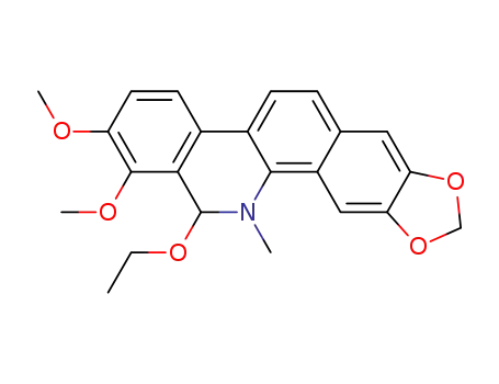 Molecular Structure of 28974-35-8 ([1,3]Benzodioxolo[5,6-c]phenanthridine,13-ethoxy-12,13-dihydro-1,2-dimethoxy-12-methyl- (9CI))