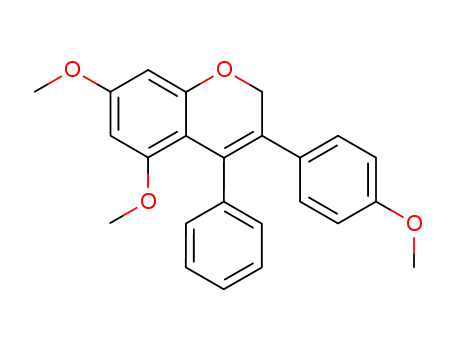 Molecular Structure of 7473-31-6 (5,7-dimethoxy-3-(4-methoxyphenyl)-4-phenyl-2H-chromene)