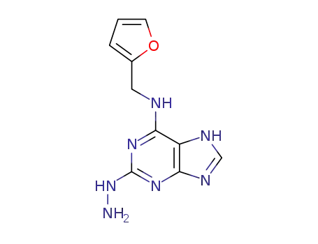 Molecular Structure of 7471-66-1 (N-(furan-2-ylmethyl)-2-hydrazinyl-5H-purin-6-amine)