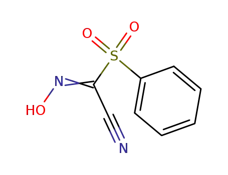 Molecular Structure of 74755-16-1 (2-HYDROXYIMINO-2-(PHENYLSULFONYL)ACETONITRILE)