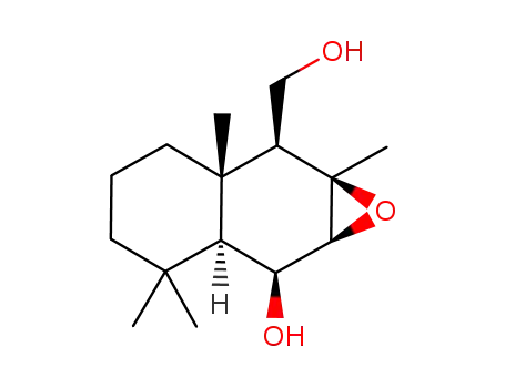 Molecular Structure of 74635-85-1 ((1aR,6aβ,7aβ)-Decahydro-7α-hydroxy-1aβ,2aα,6,6-tetramethylnaphth[2,3-b]oxirene-2α-methanol)